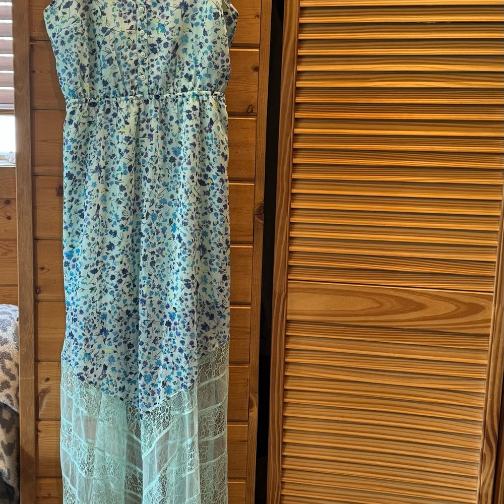 Candie's Blue and White Floral Maxi Dress